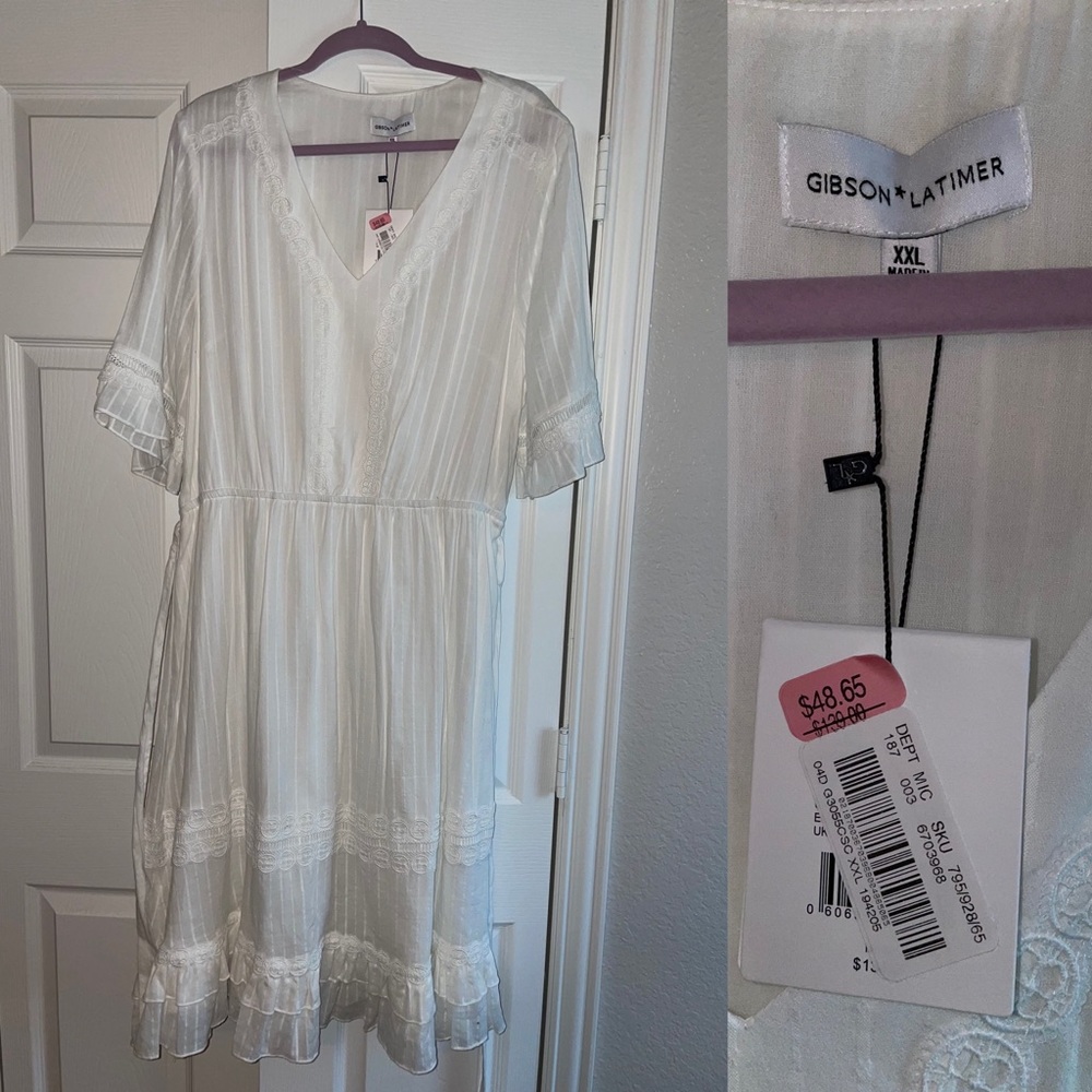 Gibson Latimer white midi dress XXL